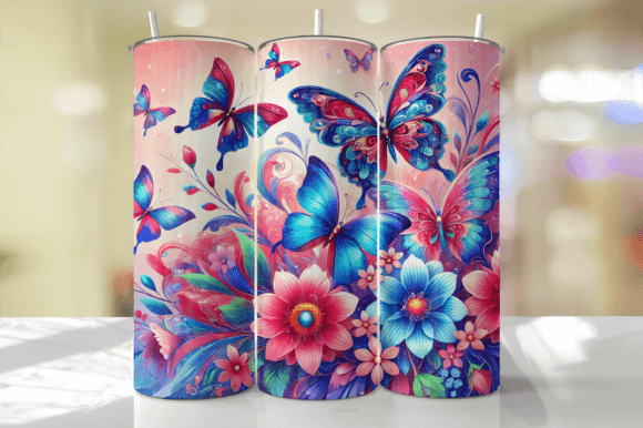 Butterflies Tumbler Wrap: Graphics for Whimsical Tumbler Wraps