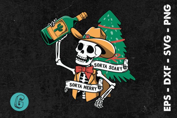 Christmas Merry Sorta Scary Cowboy SVG Graphics