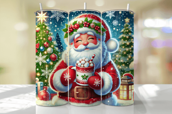 Christmas Santa Tumbler Wrap Graphics