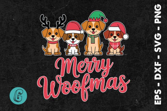 Dog Xmas Merry Woofmas SVG: Graphics & Print Templates