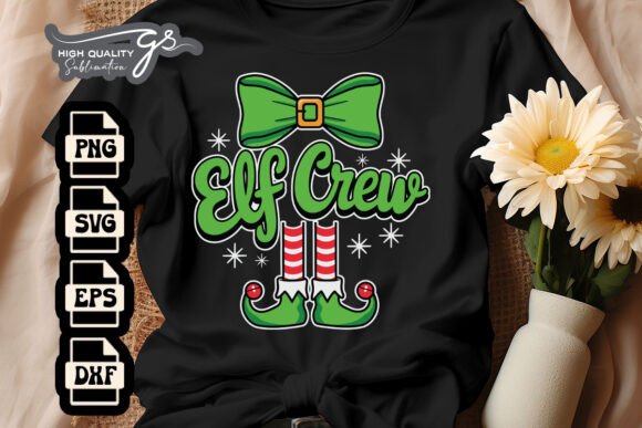 Elf Crew Coquette Bow Xmas SVG: Graphics for Crafts & Content
