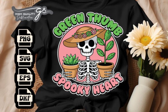 Green Thumb Spooky Heart SVG: Crafts & Graphics for Editorial Charm