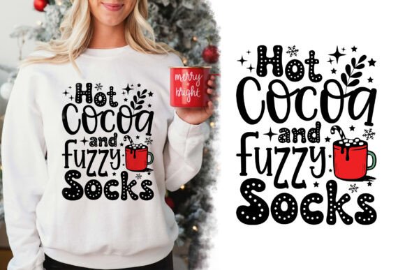 Hot Cocoa & Fuzzy Socks Christmas SVG Graphics