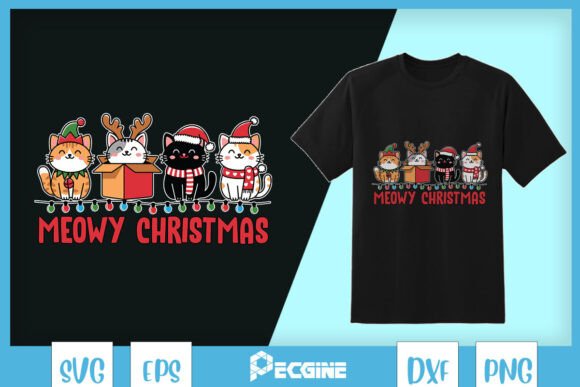 Meowy Christmas Happy Cat SVG