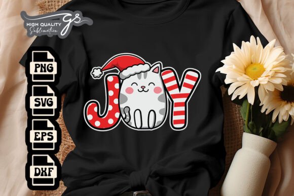 Merry Joyful Christmas Kitten SVG: Graphics for Crafts & Seasonal Branding