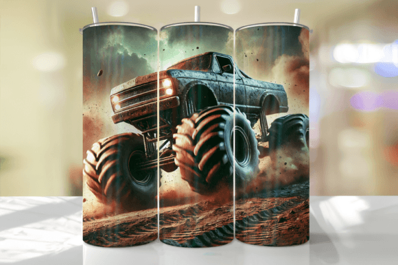 Monster Truck Tumbler Wrap Graphics