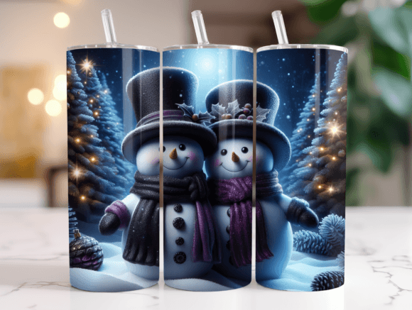 Snowman 20oz Tumbler Wrap Christmas Graphics