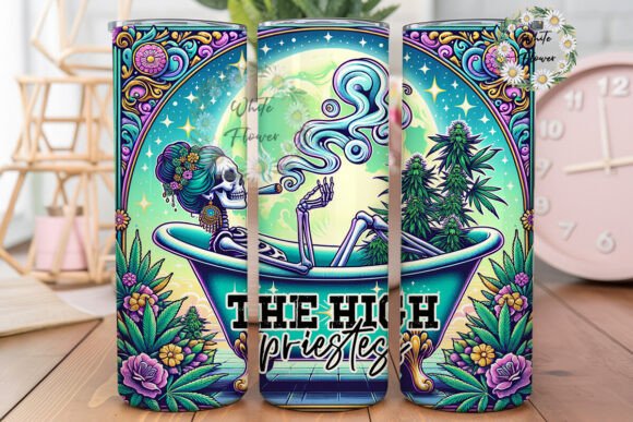 The High Priestess Skeleton Weed Pot PNG