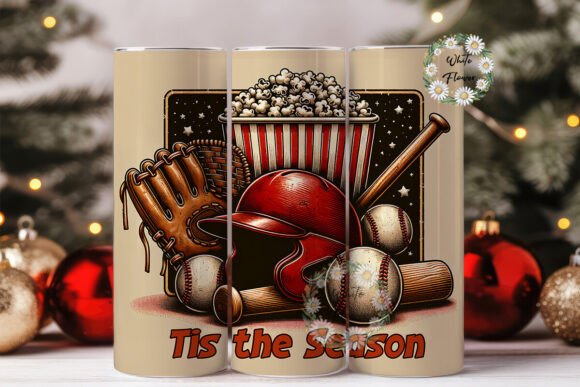 Tis the Season Baseball Mom Tumbler PNG