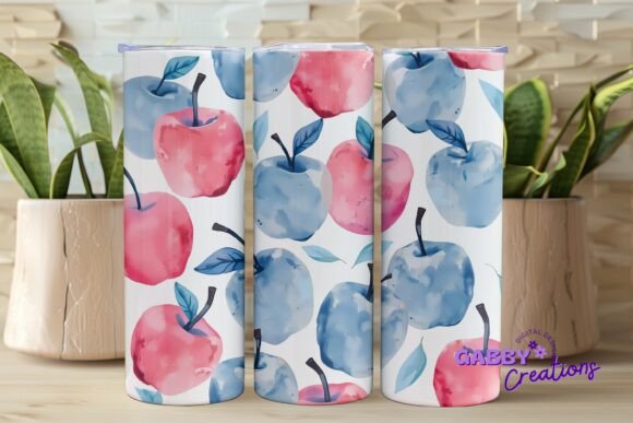 Watercolor Apples Tumbler Wrap: Graphics for Editorial Warmth